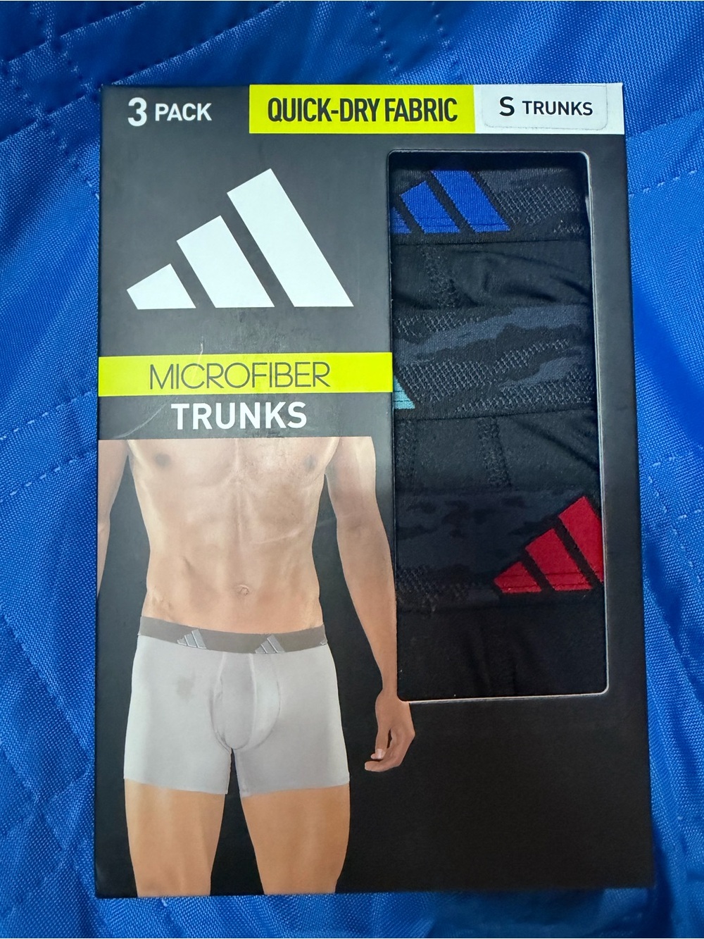 adidas Black Boxer Briefs Pack with Blue & Red Logo Accents (3-Pack)